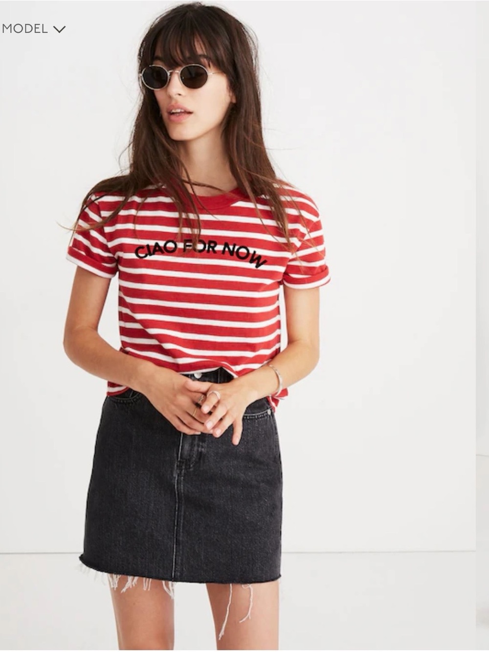 Madewell  Striped Ciao For Now Tee, Size XXS